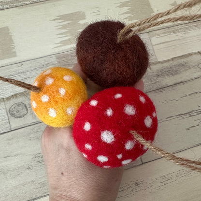 DIY Needle Felting Mushroom Ornaments Kit, Holiday Craft Kit