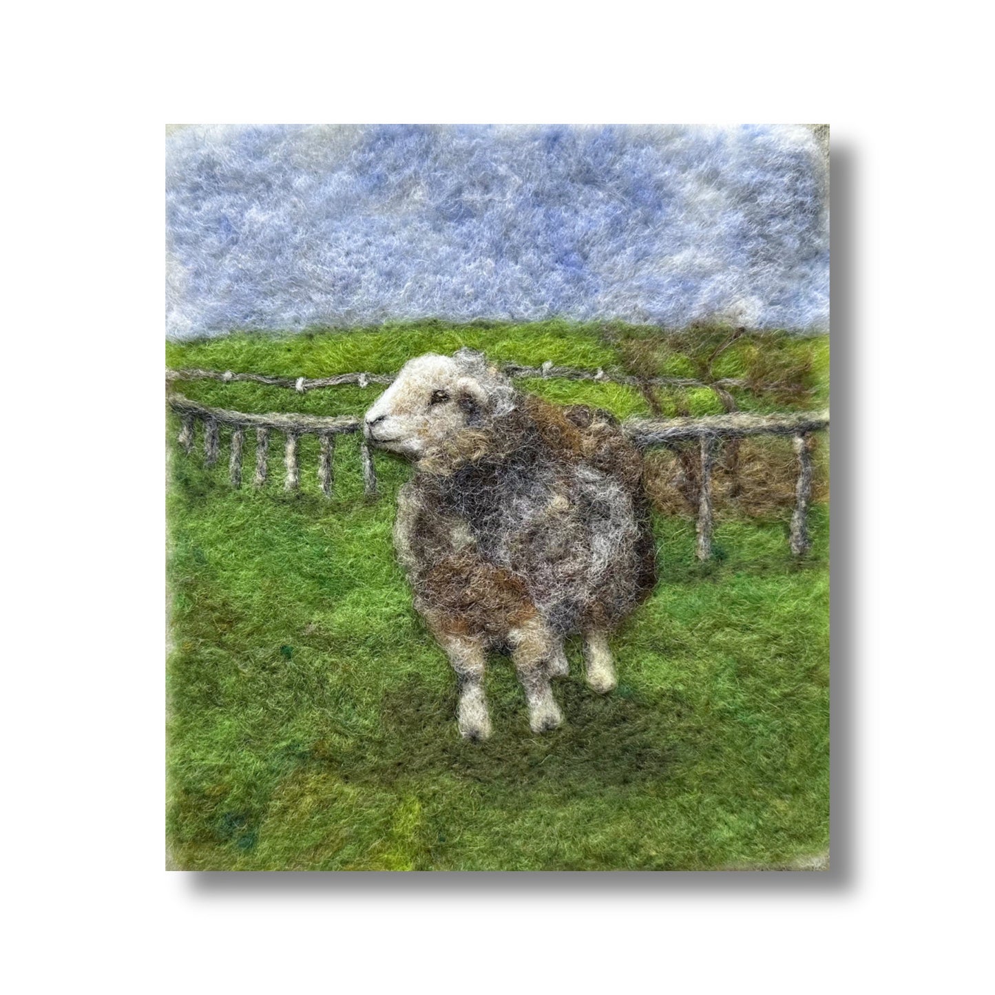 Needle Felted Wool Painting of Herdwick Sheep