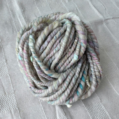 Hand Spun Art Yarn, EASTER BUNNY Bulky 2-ply yarn is perfect for weaving, knitting or crochet