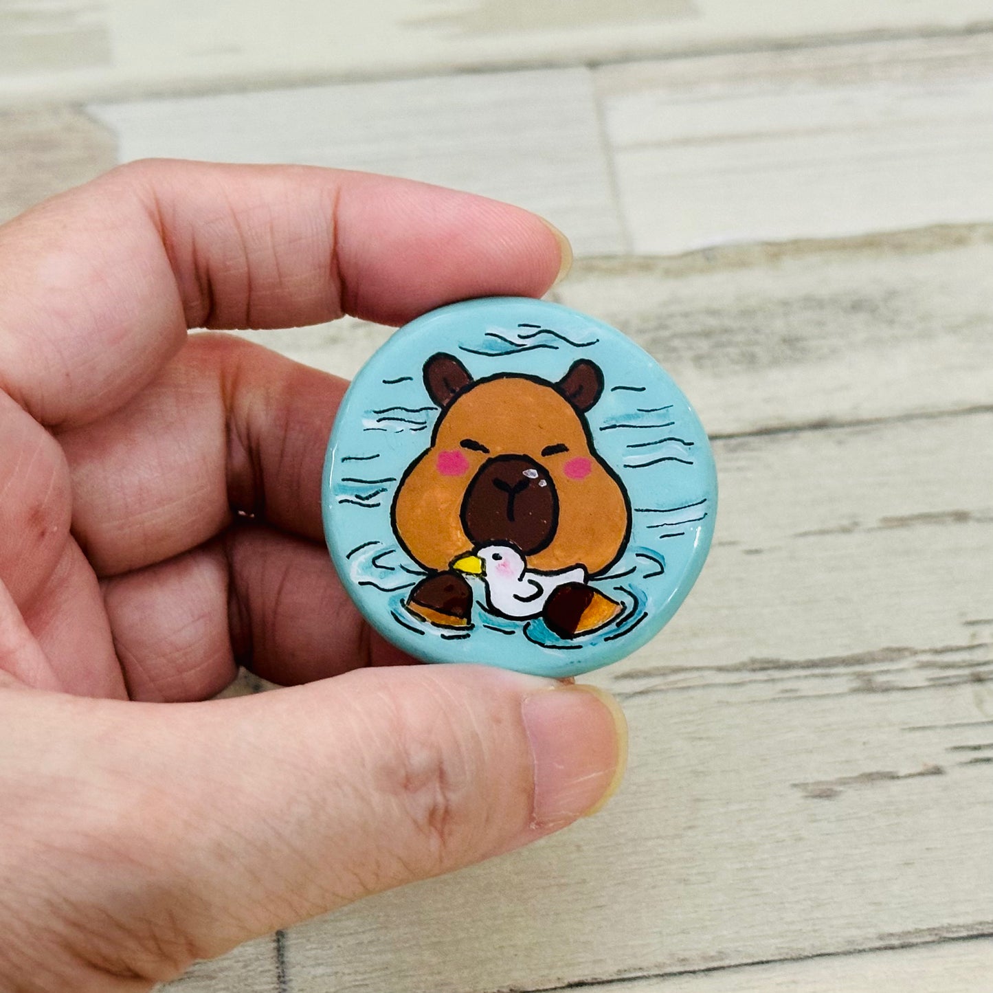 Handmade Capybara Clay Magnets, Fridge Magnets, set of 3