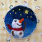 Needle Felted Christmas Ornament, Gazing Snowman