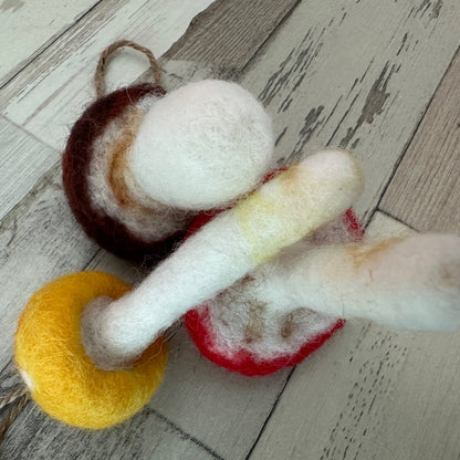 DIY Needle Felting Mushroom Ornaments Kit, Holiday Craft Kit