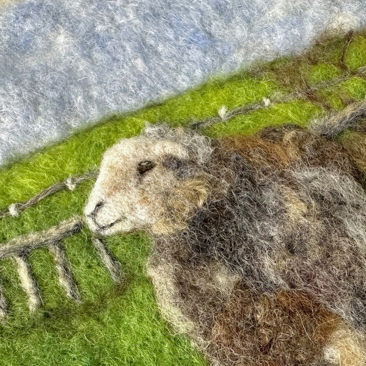 Needle Felted Wool Painting of Herdwick Sheep