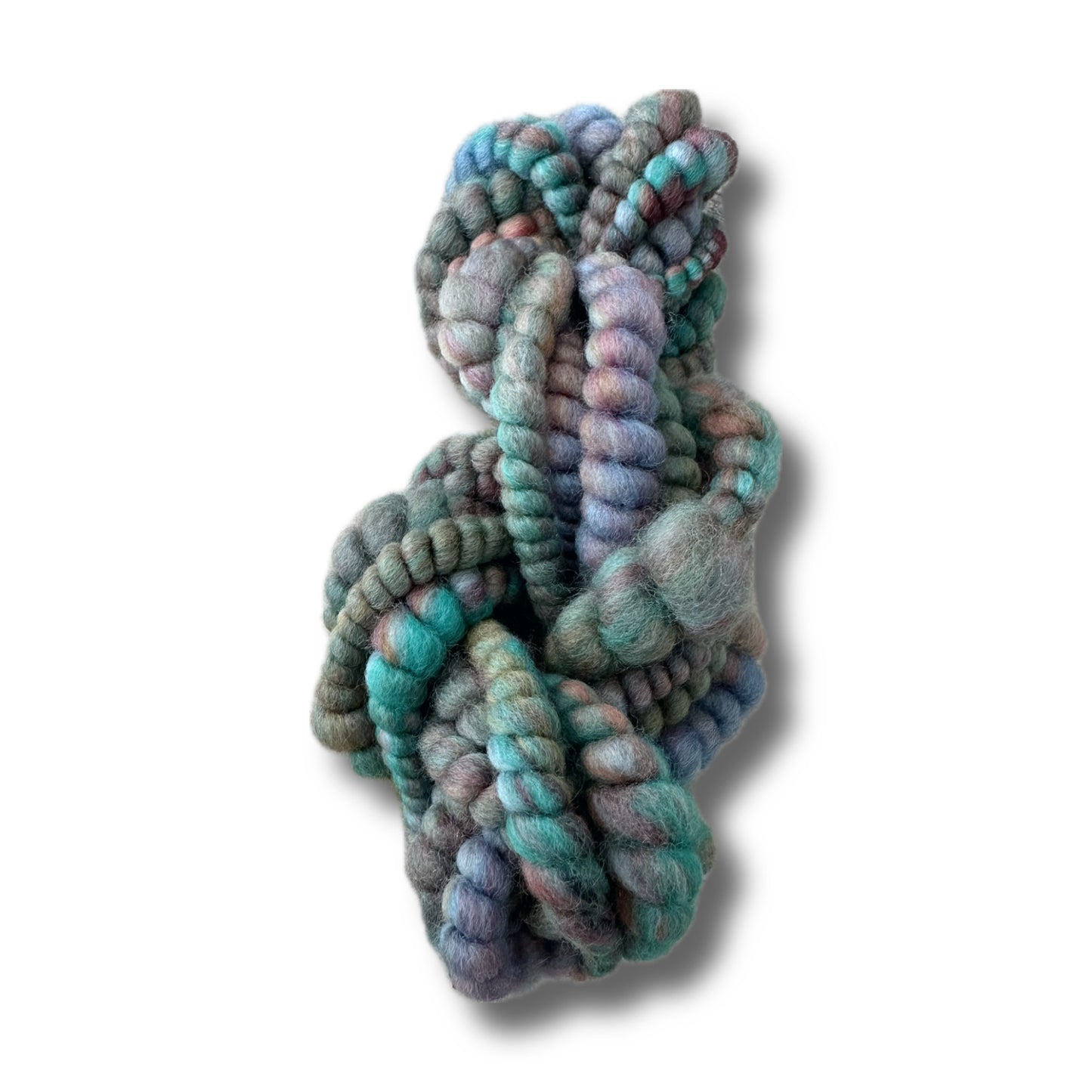 Hand Spun Art Yarn, DRAGON'S SCALES Core Spun Coiled Art Yarn for weaving, knitting or crochet