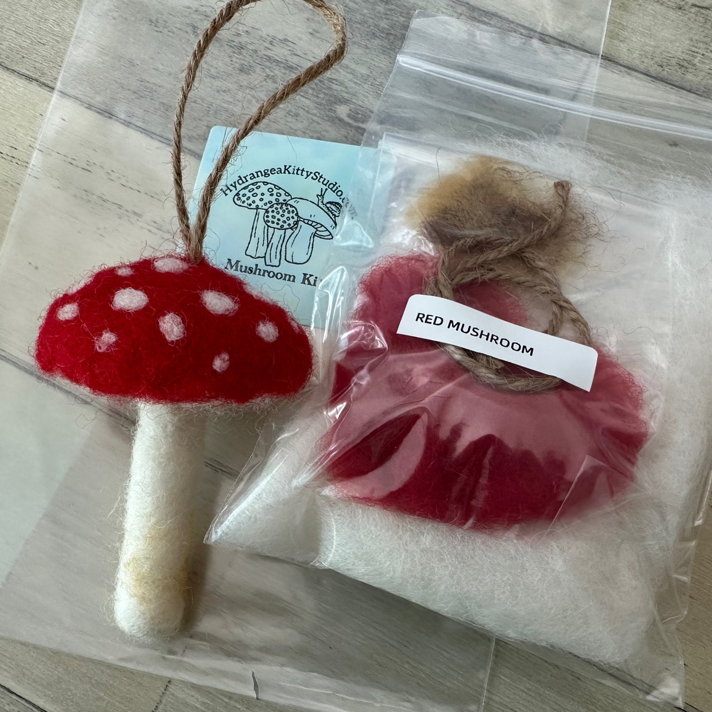 DIY Needle Felting Mushroom Ornaments Kit, Holiday Craft Kit