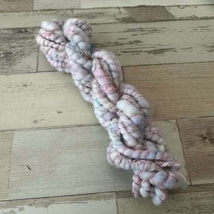 Hand Spun Art Yarn, MERMAID'S SONG, Coiled Spun yarn for weaving, knitting or crochet