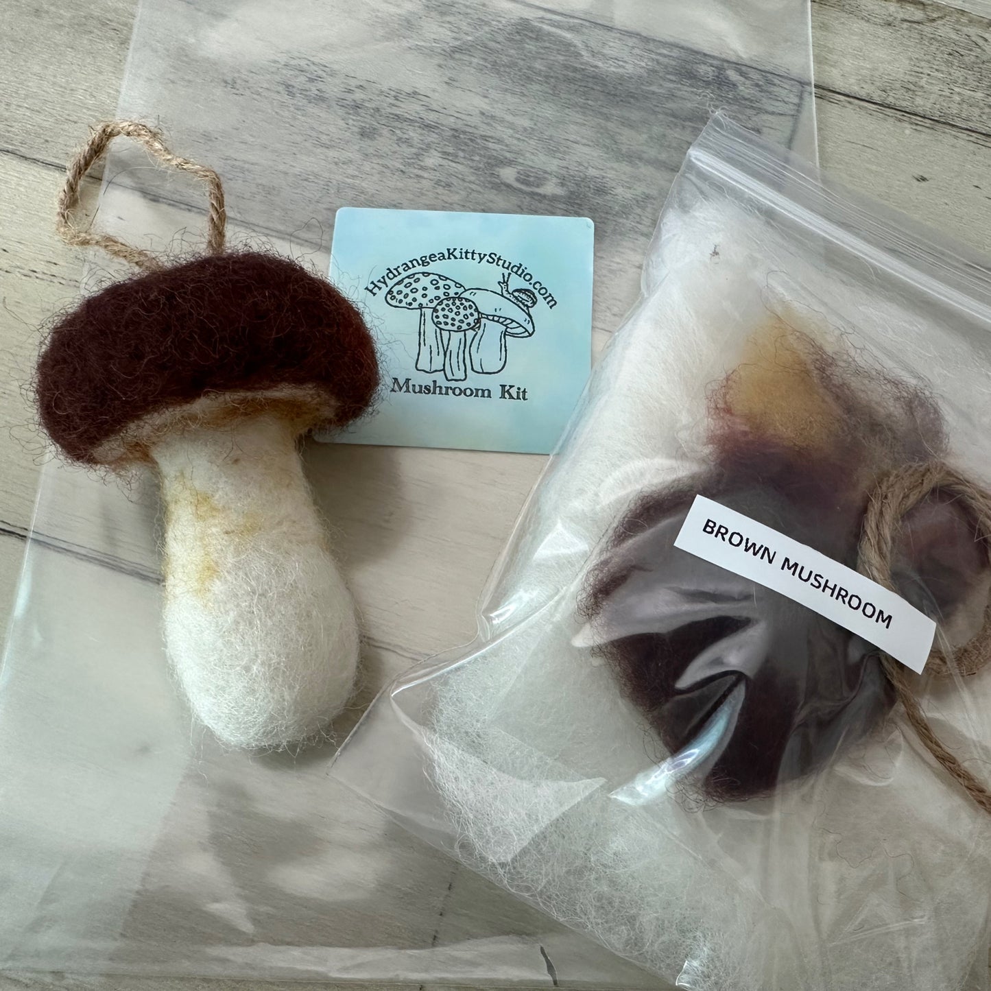 DIY Needle Felting Mushroom Ornaments Kit, Holiday Craft Kit